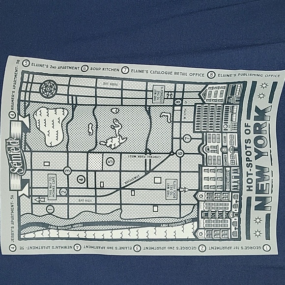 Men's XL "Seinfeld" Hot Spots of New York T-Shirt 👕 - Picture 2 of 6